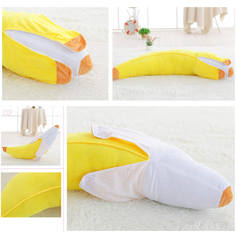 PERZOE Cute Peeled Banana Peeled Banana Plush Toy Fruit Plush Toy