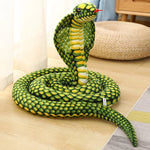 Giant Cobra Plush Toy: Soft and Cuddly Stuffed Animal Snake, Perfect Simulation Plushie Pillow for Children's Birthday Gifts