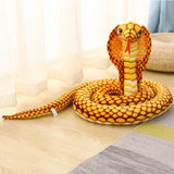 Giant Cobra Plush Toy: Soft and Cuddly Stuffed Animal Snake, Perfect Simulation Plushie Pillow for Children's Birthday Gifts