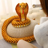 Giant Cobra Plush Toy: Soft and Cuddly Stuffed Animal Snake, Perfect Simulation Plushie Pillow for Children's Birthday Gifts