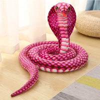 Giant Cobra Plush Toy: Soft and Cuddly Stuffed Animal Snake, Perfect Simulation Plushie Pillow for Children's Birthday Gifts