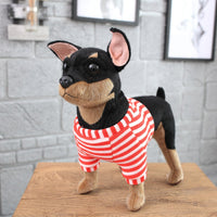 Realistic Cute Stuffed Dog Toy Plush Puppy Animal Pillow Gift for Kids Boston Terrier