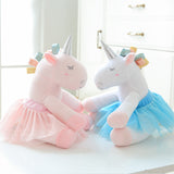 Lovely Soft Plush Unicorn In Ballet Skirt Doll Stuffed Animal Pillow