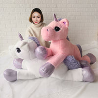 Giant Stuffed White Unicorn Toy Plush Cartoon Horse Pillow Kids Doll