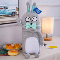 Soft Stuffed Rabbit with Bow Tie Doll Super Cute Plush Bunny Toy