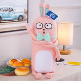 Soft Stuffed Rabbit with Bow Tie Doll Super Cute Plush Bunny Toy