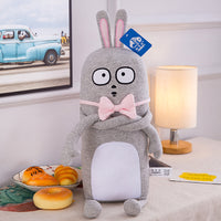 Soft Stuffed Rabbit with Bow Tie Doll Super Cute Plush Bunny Toy