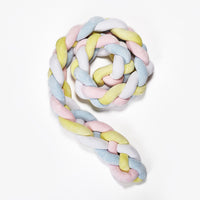 Four Strand Danish Weave Baby Bed Bumper Handmade Knotted Ball Pillow