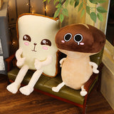Giant Stuffed Cartoon Toast Toy Cute Mushroom Throw Pillow Kids Gift