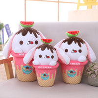 Stuffed Ice Cream Shaped Rabbit Toy Cute Plush Animal Soft Pillow