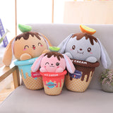 Stuffed Ice Cream Shaped Rabbit Toy Cute Plush Animal Soft Pillow