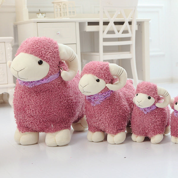 Sheep Stuffed Animals Cute Lamb Plush Toy with Shiny Scarf Baby Gift