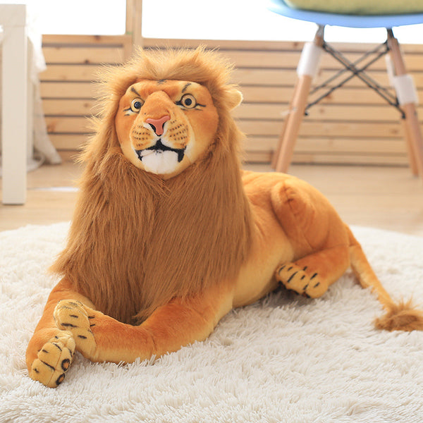Simulation Stuffed Lion Toy Soft Plush Cougar Pillow Kids Animal Doll