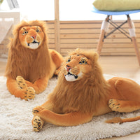 Simulation Stuffed Lion Toy Soft Plush Cougar Pillow Kids Animal Doll