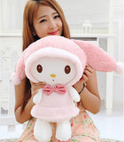 Pink Hat My Melody Cute Bunny Plush Toys Soft Stuffed Animal Doll Toy