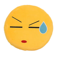 32cm Emoji Emoticon Yellow Round Cushion Stuffed Plush Soft Pillow Role Play Games Accessories Gift for Kids