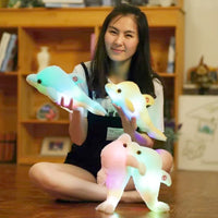 Luminous Plush Dolphin Doll Glowing LED Light Animal Plush Toys