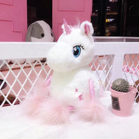 Soft Stuffed Kawaii Unicorn Plush Toys with Long Tail Pink Unicorn Animal Doll