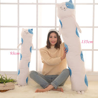 Plush Cat Roll Bolster Pillows Pregnancy Pillows Neck Pillow for Home Bed Sofa Cushion