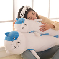 Plush Cat Roll Bolster Pillows Pregnancy Pillows Neck Pillow for Home Bed Sofa Cushion