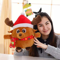 Cute Elk Plush Toy Stuffed Singing and Light up Christmas Elk Doll