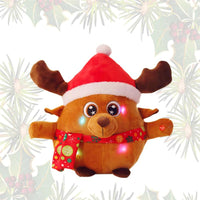 Cute Elk Plush Toy Stuffed Singing and Light up Christmas Elk Doll
