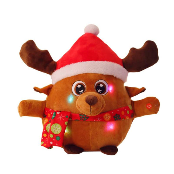 Cute Elk Plush Toy Stuffed Singing and Light up Christmas Elk Doll