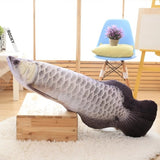 Gold Arowana Kelisa Yellow Croker Lifelike Fish Plush Toy Pillow