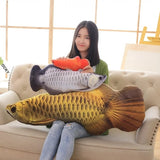 Gold Arowana Kelisa Yellow Croker Lifelike Fish Plush Toy Pillow