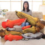 Gold Arowana Kelisa Yellow Croker Lifelike Fish Plush Toy Pillow
