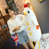 Dumb Chicken Plush Toys White Soft Stuffed Chicken Cock Doll Pillow