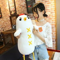 Dumb Chicken Plush Toys White Soft Stuffed Chicken Cock Doll Pillow