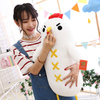 Dumb Chicken Plush Toys White Soft Stuffed Chicken Cock Doll Pillow