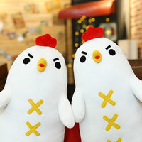 Dumb Chicken Plush Toys White Soft Stuffed Chicken Cock Doll Pillow
