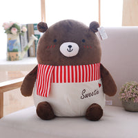 Chocolate Lovers Bear Plush Toys With Beautiful Scarf Stuffed Bear Doll Toy
