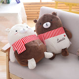 Chocolate Lovers Bear Plush Toys With Beautiful Scarf Stuffed Bear Doll Toy