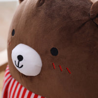 Chocolate Lovers Bear Plush Toys With Beautiful Scarf Stuffed Bear Doll Toy