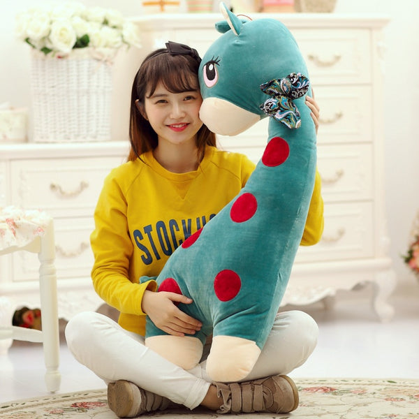 Super Cute Lovely Giraffe with Bow Plush Toy Kids Favor Stuffed Pillow