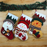 Soft Christmas Deer Ornaments Santa Claus Candy Bag Snowman Stockings