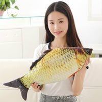 Simulation Carp Fish Shape Plush Toy Stuffed Salted Fish Throw Pillow