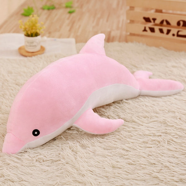 Cute Soft Pink Dolphin Plush Toy Stuffed Animals Sofa Pillow Cushion
