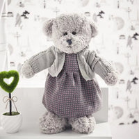 Plush Teddy Bear In Sweater Super Cute Bear Doll Stuffed Kids Toy