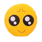 32cm Emoji Emoticon Yellow Round Cushion Stuffed Plush Soft Pillow Role Play Games Accessories Gift for Kids