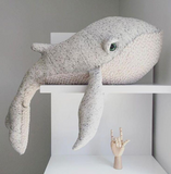 Light Color Stuffed Soft Whale Toy Baby Sleeping Doll Plush Pillow