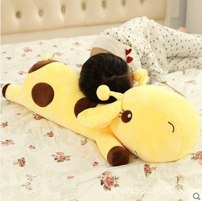 Cute Lie Giraffe Plush Pillow Soft Stuffed Deer Plush Doll Toy
