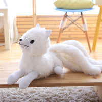 Stuffed White Nine-tail Fox Toy Cute plush Animal Kids Birthday Gift