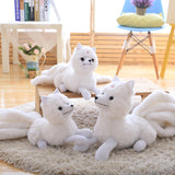 Stuffed White Nine-tail Fox Toy Cute plush Animal Kids Birthday Gift