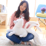 Stuffed White Nine-tail Fox Toy Cute plush Animal Kids Birthday Gift