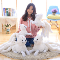 Stuffed White Nine-tail Fox Toy Cute plush Animal Kids Birthday Gift