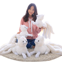 Stuffed White Nine-tail Fox Toy Cute plush Animal Kids Birthday Gift